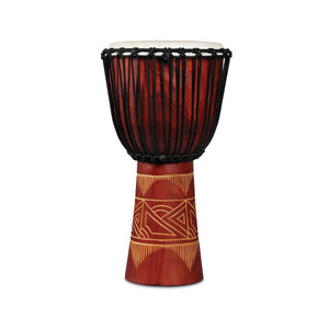 Latin Percussion LP713LR World Beat Wood Art Large Djembe, Red/Natural