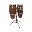 Latin Percussion LPH646-SMC Highline Wood Conga Set w/Double Conga Stand, Satin Mahogany