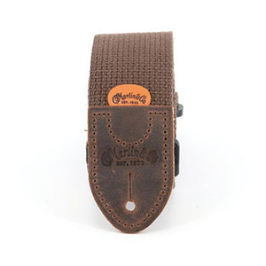 Martin 18A0105 Woven w/Leather Ends Guitar Strap, Brown