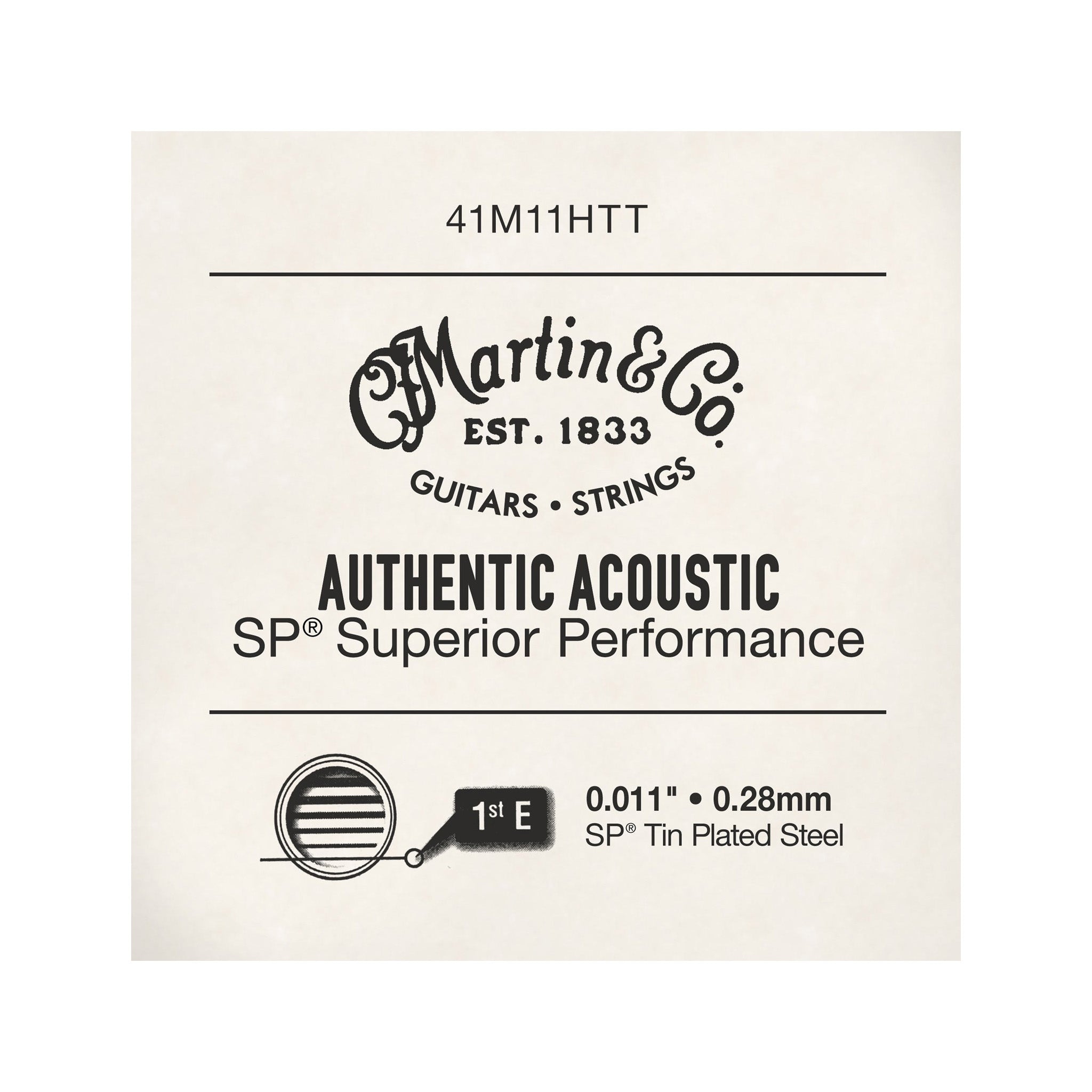 Martin 41M11HTT Authentic Acoustic SP Acoustic Guitar Single String, .011