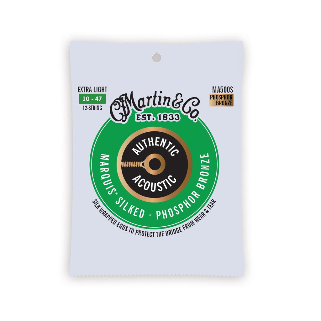 Martin 41Y18MA500S Authentic Marquis Silked Phosphor Bronze Acoustic Guitar Strings, Extra Light