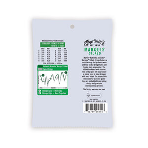 Martin 41Y18MA500S Authentic Marquis Silked Phosphor Bronze Acoustic Guitar Strings, Extra Light