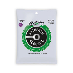 Martin 41Y18MA535S Authentic Marquis Silked Phosphor Bronze Acoustic Guitar Strings, Custom Light
