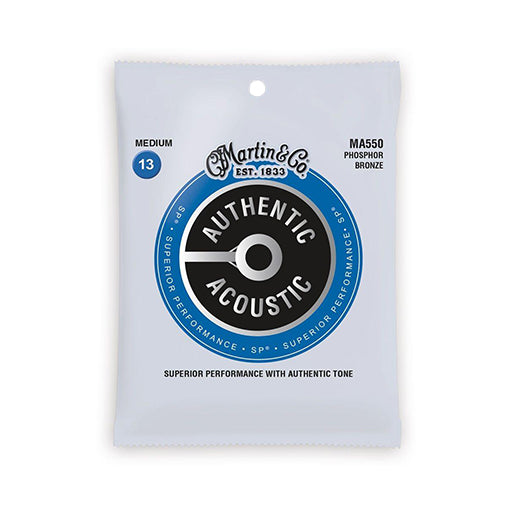 Martin MA550 Authentic Acoustic SP Phosphor Bronze Acoustic Guitar Strings, Medium, 13-56