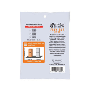 Martin MA540FX Tommys Choice Authentic Acoustic Flexible Core Phosphor Bronze Acoustic Guitar Strings, Light, 12-54