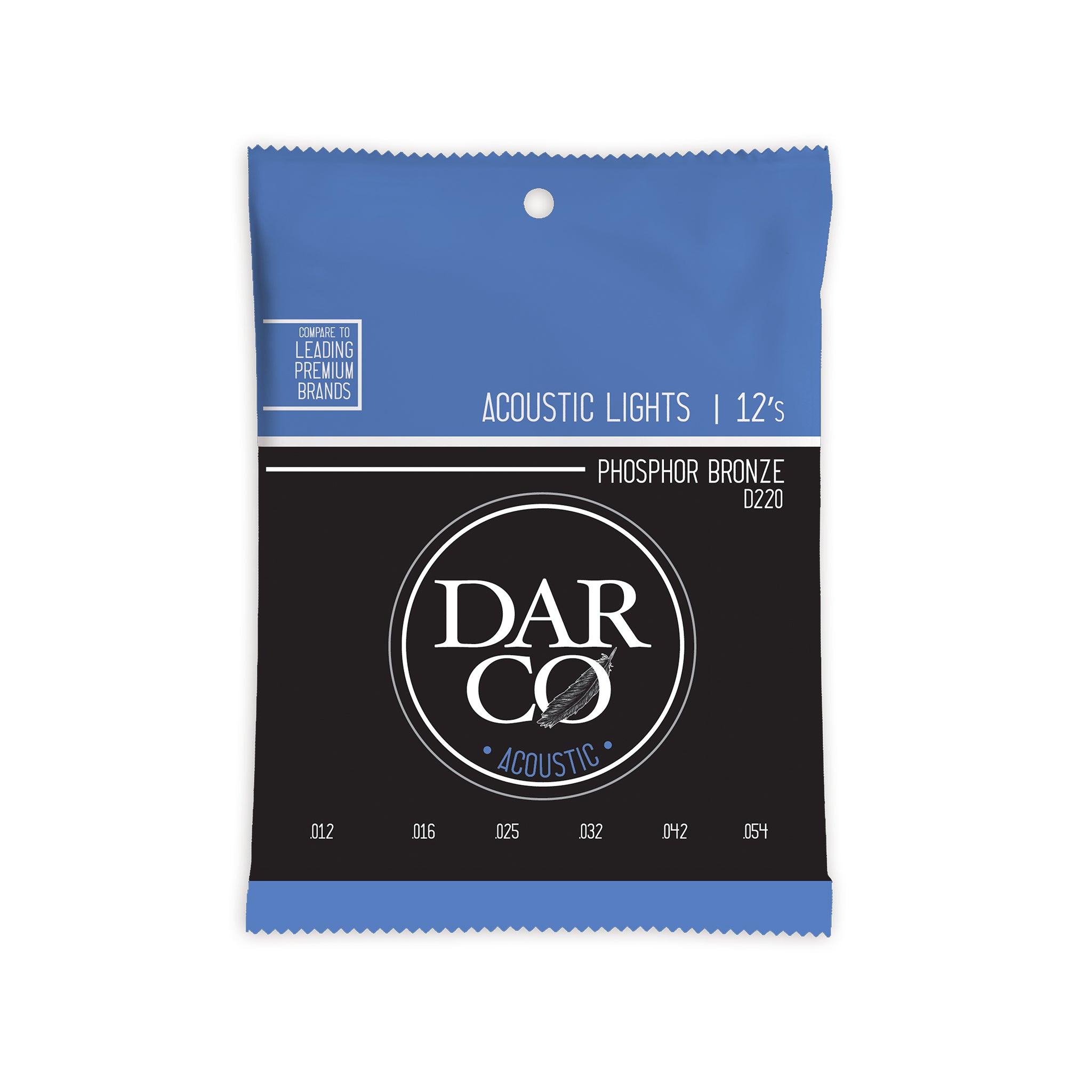 Martin Darco 92/8 Acoustic Guitar Strings, Light, Pack of 6