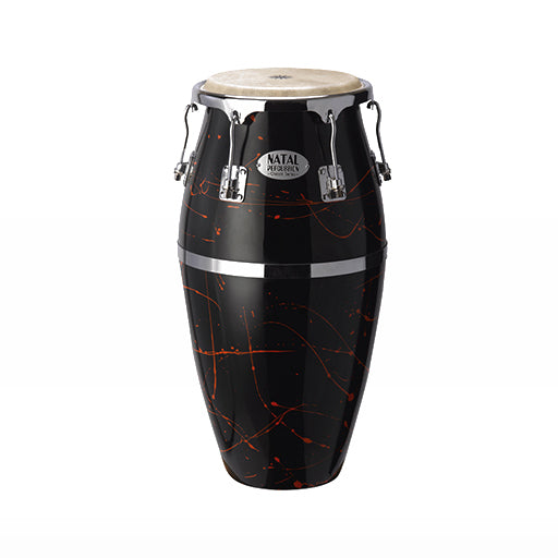 Natal NCSFC-BR Classic Series Splatter Finish 11inch and 12inch Congas, Black with Red