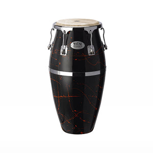 Natal NCSFC-BR Classic Series Splatter Finish 11inch and 12inch Congas, Black with Red