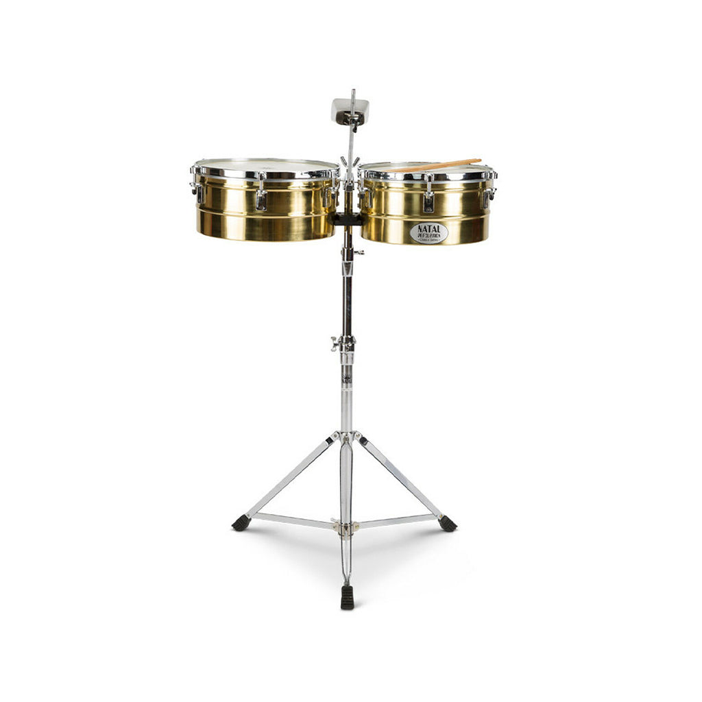 Natal NT1012TBRA Brass Timbales 10inch and 12inch w/Stand
