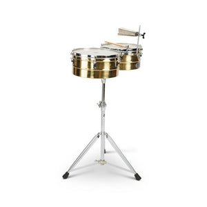 Natal NT1213TBRA Brass Timbales 12inch and 13inch w/Stand