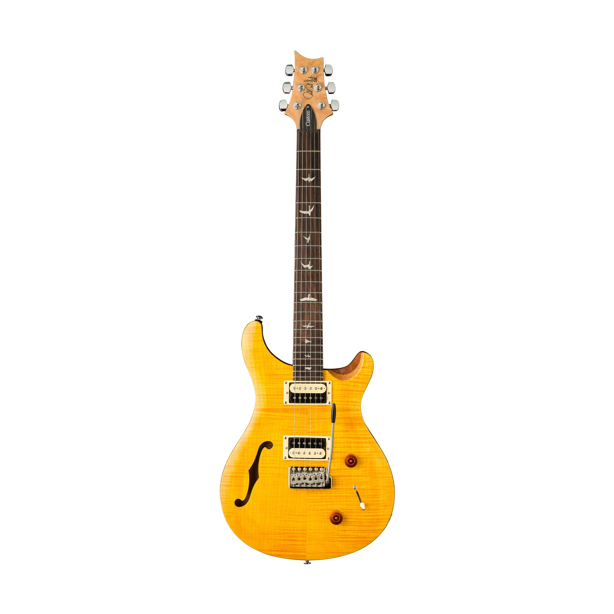 PRS SE Custom 22 Semi Hollow Electric Guitar w/Bag, Santana Yellow