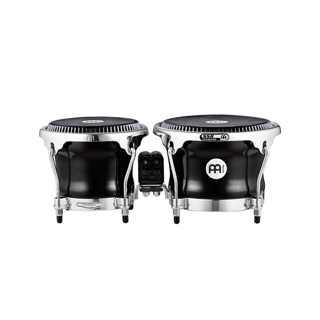 MEINL Percussion FFBR400BK Fibercraft Series Fiberglass Bongo, Black, REMO Calfskin Skydeep Heads