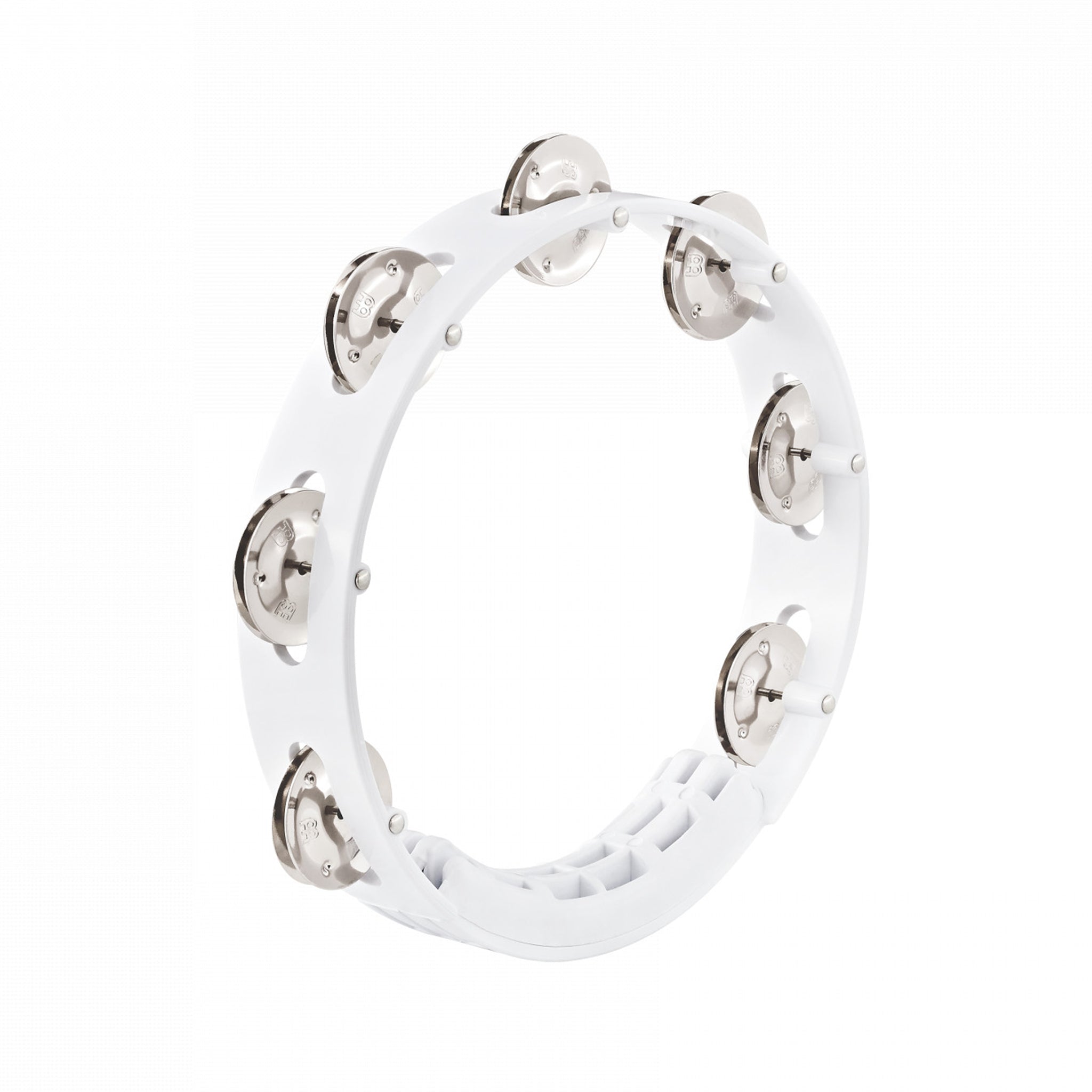 MEINL Percussion HTT8WH 8inch Headliner Tour Tambourine, One Row, White, Stainless Steel Jingles