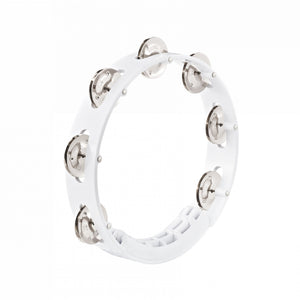 MEINL Percussion HTT8WH 8inch Headliner Tour Tambourine, One Row, White, Stainless Steel Jingles