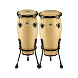 NINO Percussion NINO89NT 8inch and 9inch Wood Congas w/Stand, Natural