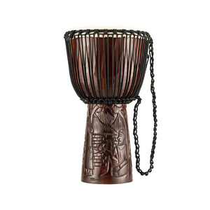 MEINL Percussion PROADJ2-L 12inch Professional African Style Djembe, Special Village Carving