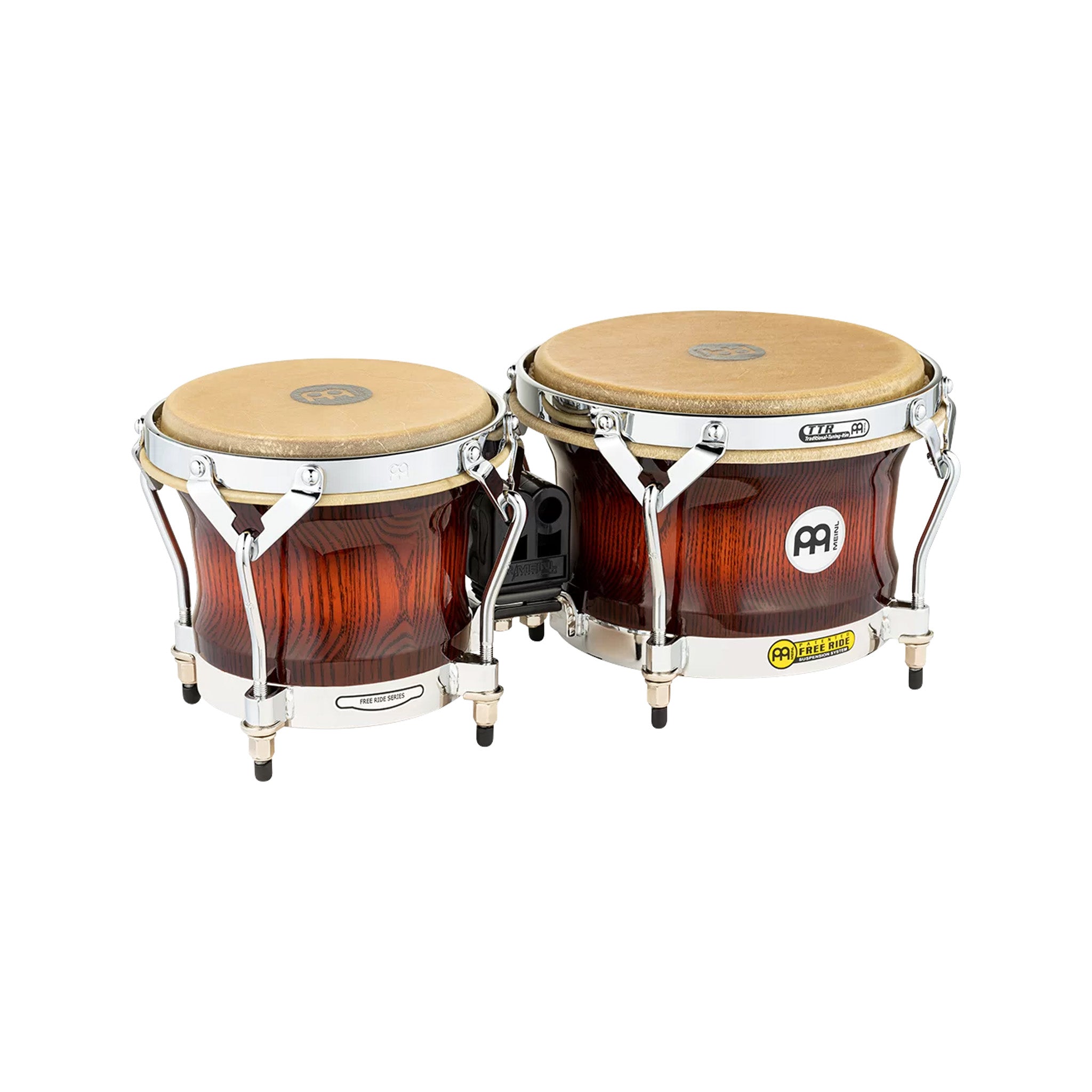 MEINL Percussion WB500AMB 7+9inch Woodcraft Series Wood Bongo, Antique Mahogany Burst