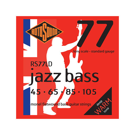 Rotosound RS77LD Jazz Bass Monel Flat Wound Bass Guitar Strings Set, 45-105