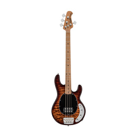 Sterling by Music Man Ray34 Quilted Maple Top 4-String Bass Guitar, Island Burst
