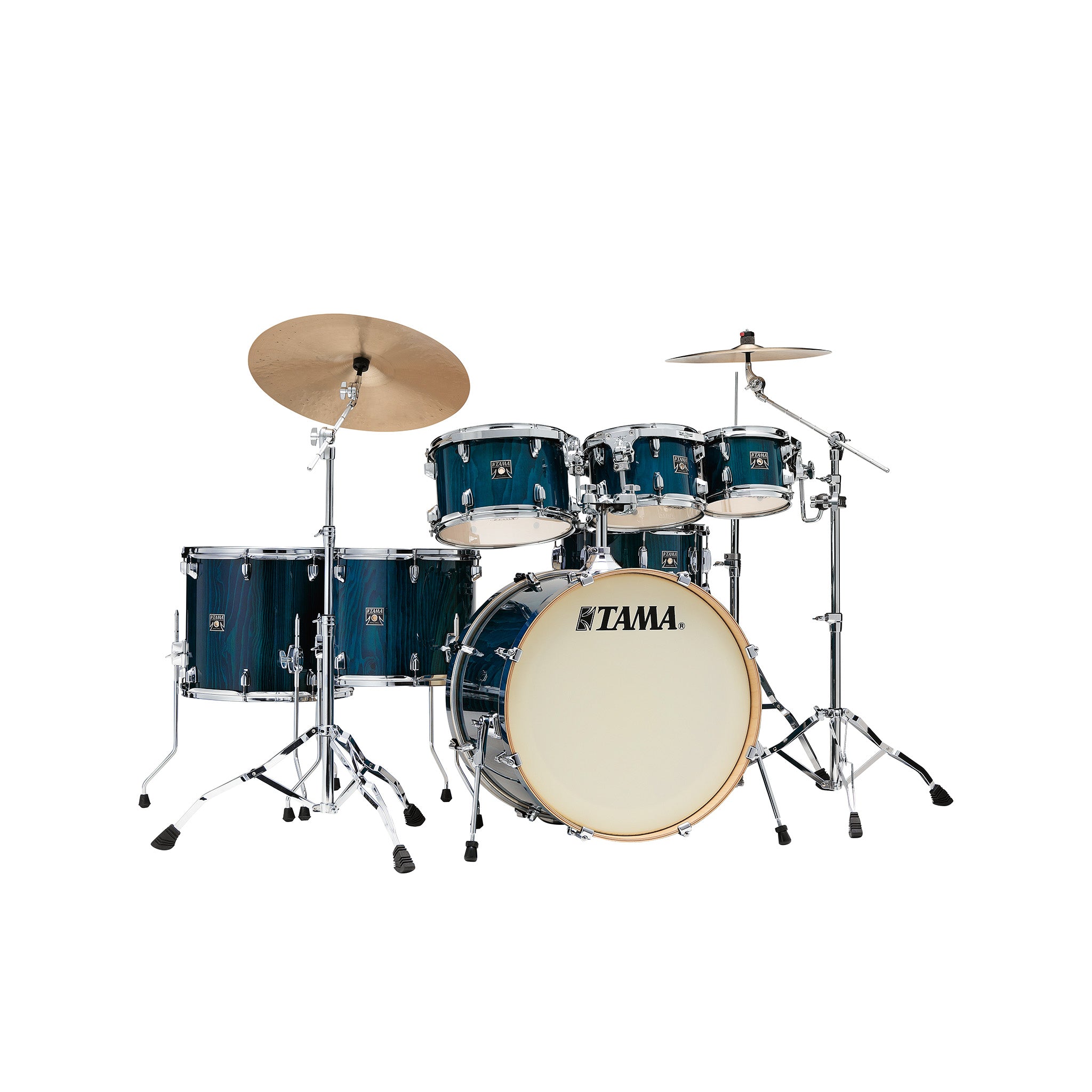TAMA CL72RSP-GHP Superstar Classic Maple 7-Piece Drum Shell Kit, Gloss Sapphire Lacebark Pine