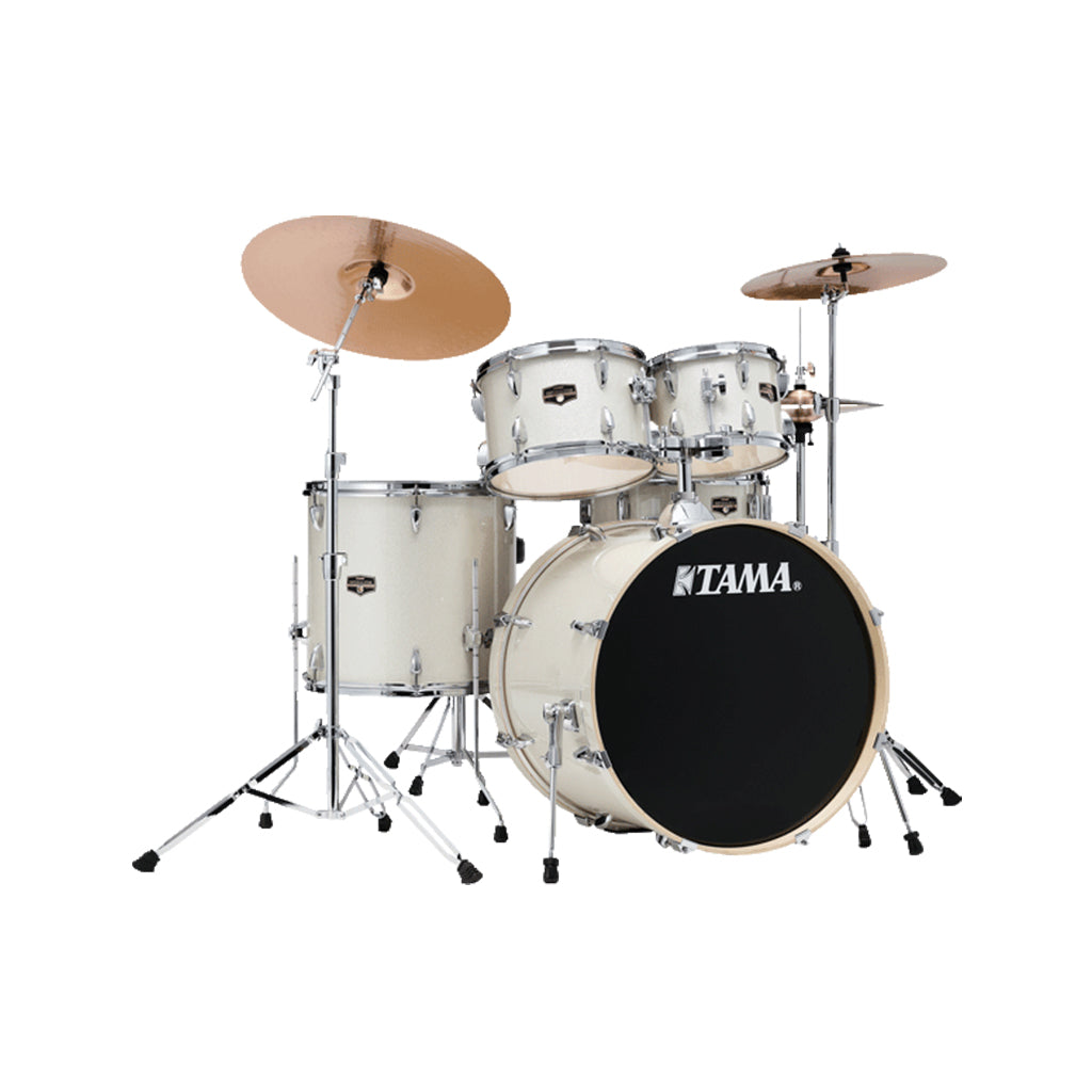 TAMA IE52KH6W-VWS Imperialstar 5-Piece Drum Kit w/Hardware, No Cymbals, Vintage White Sparkle