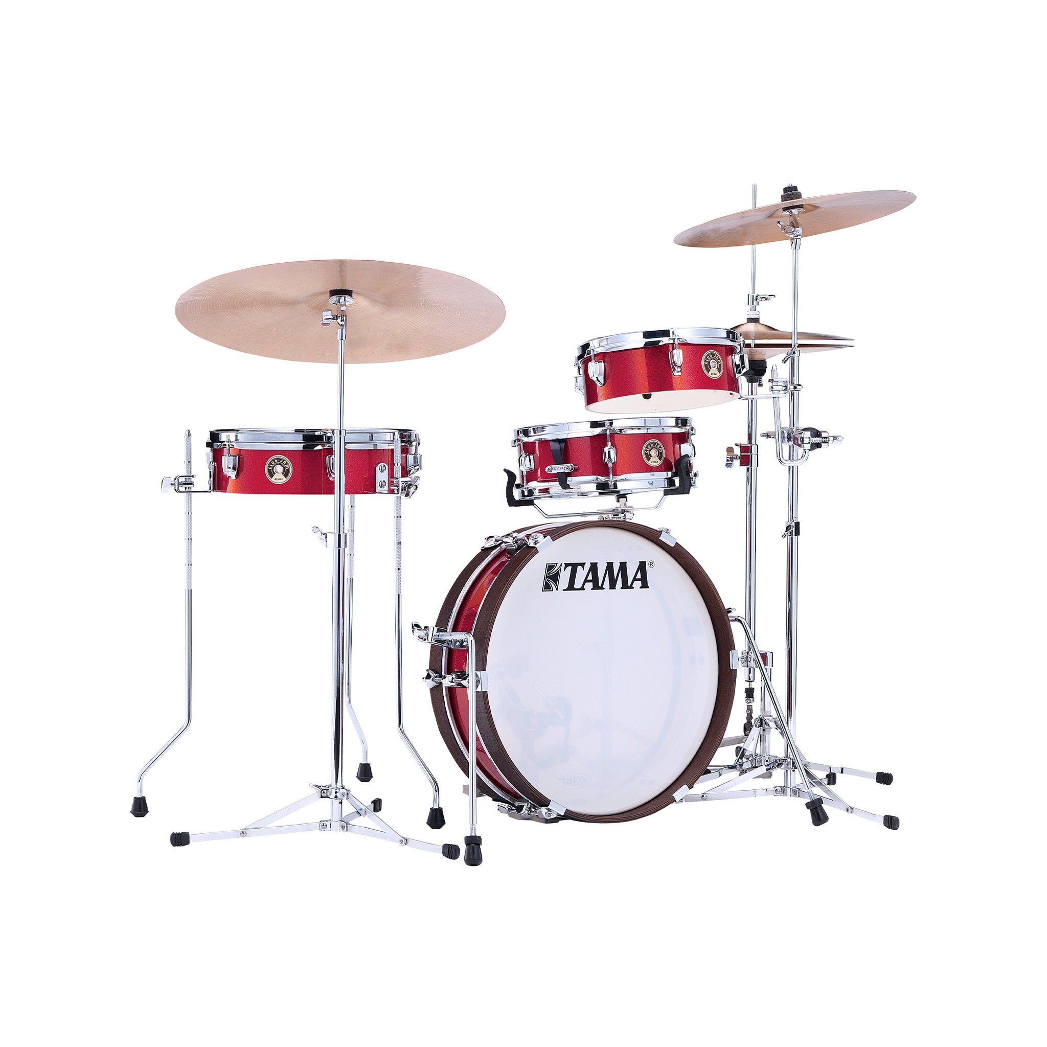 TAMA LJK48P-BRM Club-JAM Pancake 4-Piece Basic Drum Kit, Burnt Red Mist
